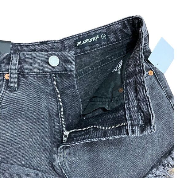 Blank‎ NYC Shorts Women’s 28 Black Cutoff Distressed Denim Dark Wash - Picture 3 of 7